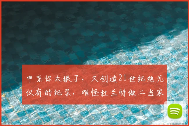 申京你太狠了，又创造21世纪绝无仅有的纪录，难怪杜兰特做二当家
